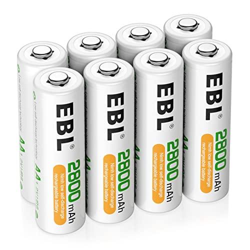 EBL 単3電池 充電式 8個 パック ケース付き 2800mAh ニッケル水素充電 充電池 単3 ...