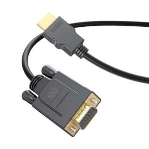 Breilytch HDMI VGA 変換ケーブル 【金メッキコネクター 1.8M】HDMI to VGA ケーブル HDMI Dsub 変換 ケーブル 単方向伝送(オス-オス) PC、ノートパ