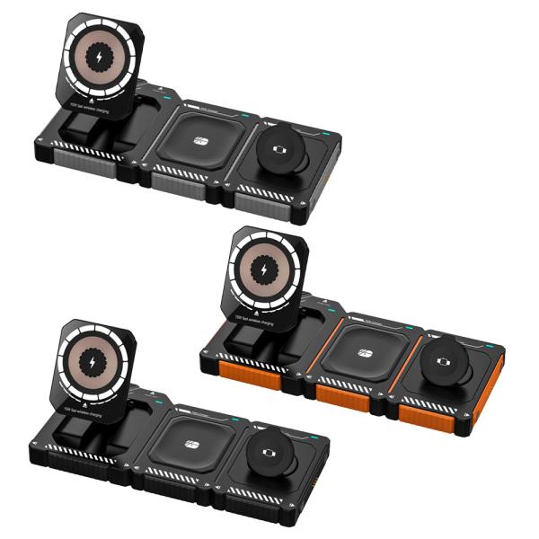 3-in-1 ワイヤレス充電器 分解/折りたたみ可能 MagSafe マグセーフ充電器 スマホ スマ...