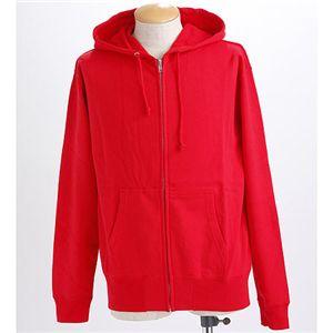 スウェット フルジップ パーカー Mサイズ レッド 10oz ヘビーウェイト 綿使用 アウトドア ス...