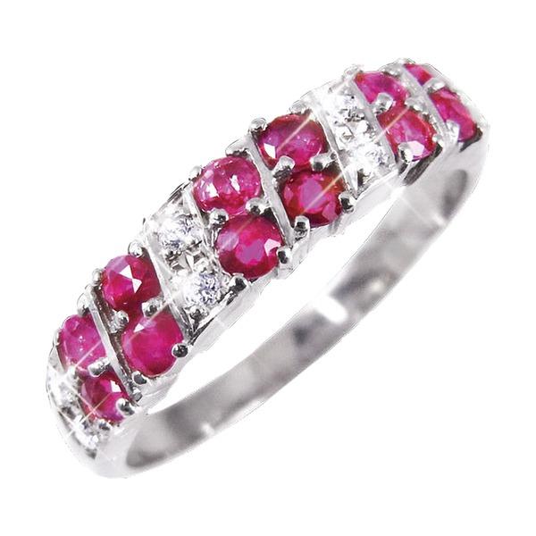 ルビー＆ダイヤリング 指輪 ダブルエタニティーリング 25号