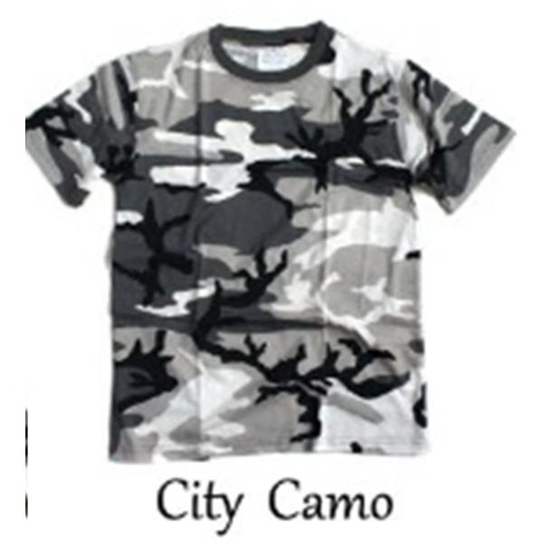 カモフラージュ Tシャツ Sサイズ シティー カモ 綿100％ 男女兼用 迷彩 ティーシャツ ミリタ...