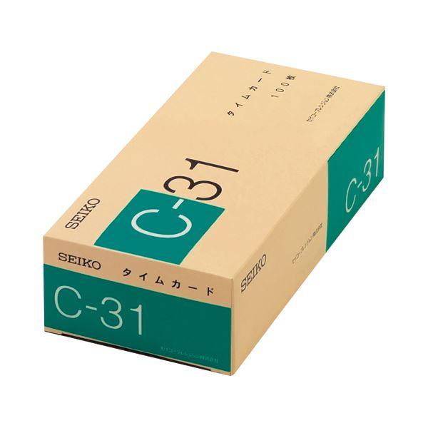 (まとめ) セイコープレシジョン セイコー用タイムカード 月末締 日付印字あり C-31カ-ド 1パ...