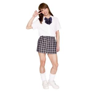 コスプレ衣装/コスチューム 〔イケイケJK MAN〕 上着 リボン スカート 『女装MAN』 〔ハロウィン〕｜shop-amazing