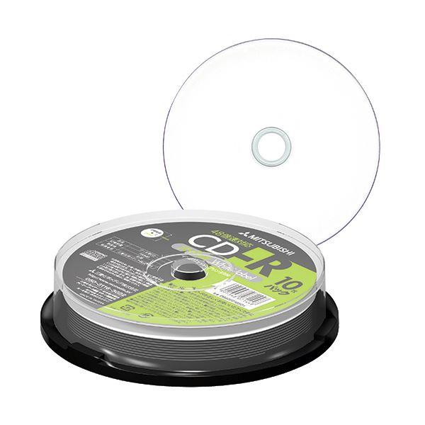 （まとめ）三菱ケミカルメディア データ用CD-R700MB 48倍速 ホワイトワイドプリンタブル ス...