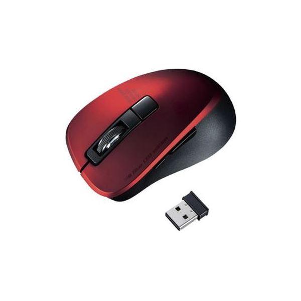 （まとめ）サンワサプライ 静音ワイヤレスマウス レッドMA-WBL153R(×3セット)