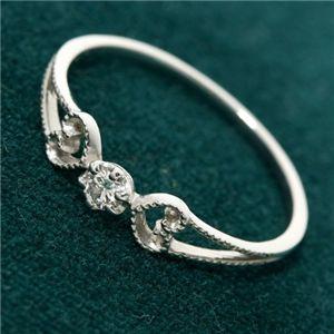 K18WG アンティーク調ダイヤリング 指輪 11号