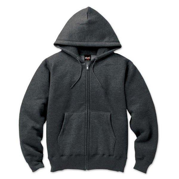 裏起毛 フルジップ パーカー XXLサイズ チャコールグレー 12.5oz ヘビーウェイト 綿混 コ...