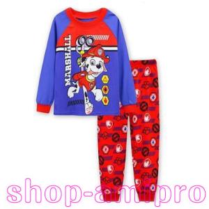 子供パジャマ 男の子 女の子 キッズ ディズニー 子供 こども プリント パジャマ 長袖＆長ズボン (パウパトロール) 90cm〜130cm 薄手綿100％