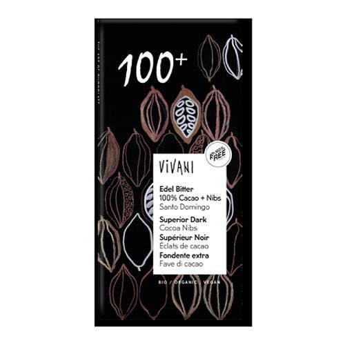 【秋冬限定】ViVANI オーガニック エキストラダークチョコレート100％＋カカオニブ 80g