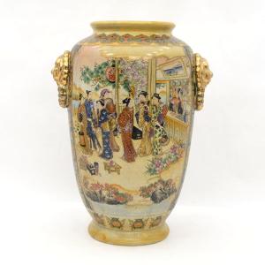 九谷焼 九谷竹隆 花器九谷焼/貫入/九谷竹隆作 花鳥絵 花瓶 ギフト 中古