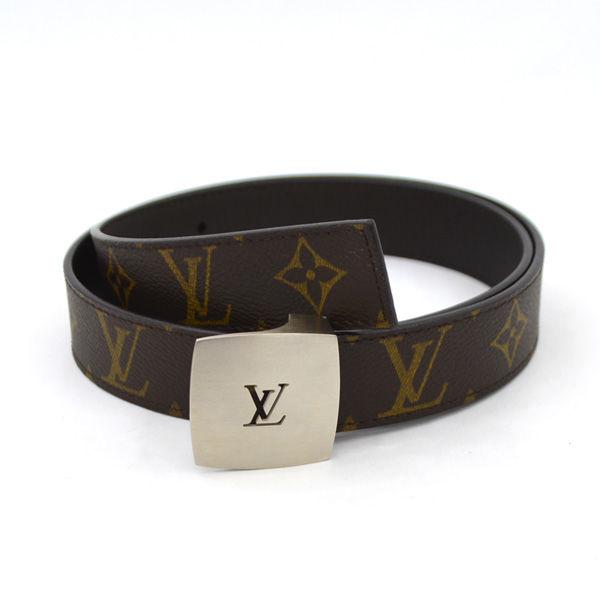 LOUIS VUITTON / ルイヴィトン サンチュール LV カット ベルト シルバー金具 M6...