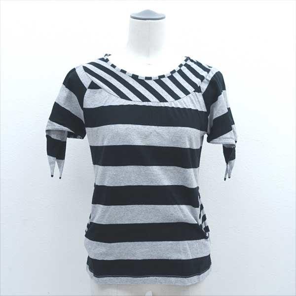 SEE BY CHLOE / シーバイクロエ  Tシャツ/ボーダー柄/ポケット付き/ブラック×グレー...