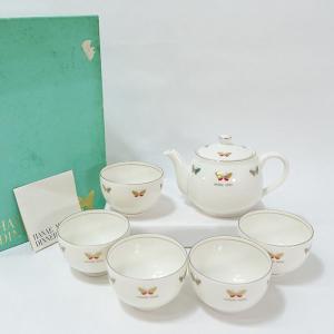 HANAE MORI（ハナエモリ） 和食器森英恵/白磁金彩 蝶 湯呑揃(5個組) MB