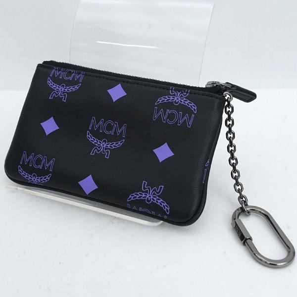 MCM / エムシーエム  コインケース/カラースプラッシュロゴ/レザー/ブラック×パープル MXK...