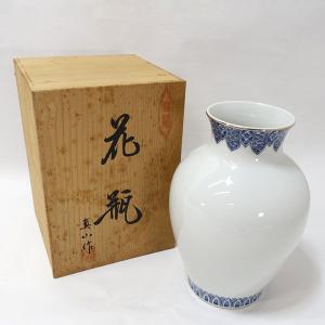 加藤舜陶 灰釉 彫文 壷 花瓶 花器 花入 花生 共箱 陶器 陶芸 作家