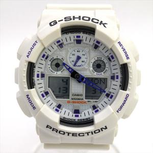 CASIO / カシオ G-SHOCK アナデジ ホワイト パープル クォーツ GA-100A ブランド 中古