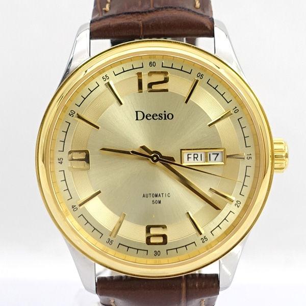 Deesio  メンズウォッチ/腕時計/自動巻き/ゴールド文字盤/ブラウン N92.112 メンズフ...