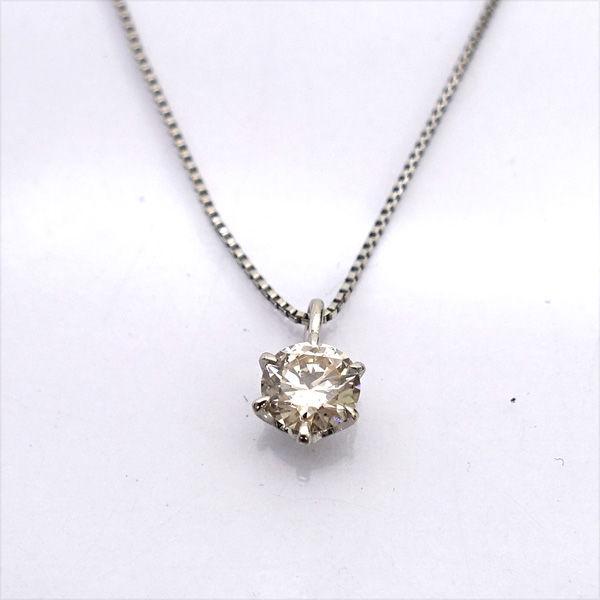 Pt900/850 1P 一粒ダイヤ 0.30ct ネックレス ブランド 中古