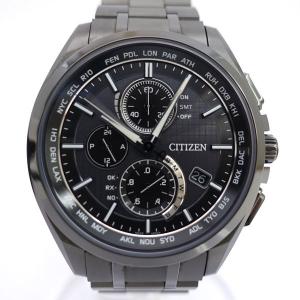 CITIZEN / シチズン アテッサ エコドライブ電波 クロノグラフ ブラックチタン ブラック文字盤 H804-T019731 ブランド 中古