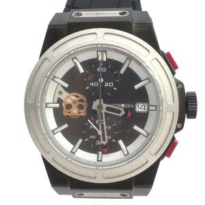 HYDROGEN / ハイドロゲン 腕時計/OTTO CHRONO/クォーツ/アナログ/ラバーベルト/ブラック HYD-HW514409 メンズファッション中古