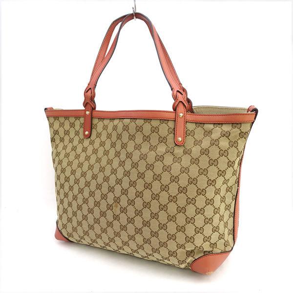 GUCCI / グッチ  GGキャンバス トートバッグ ブラウン ベージュ 247209 ブランド ...
