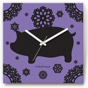 壁掛け時計 ぶたレース ファブリクロック ファブリック ウォールクロック 掛時計 壁時計 かけ時計 スイープ とけい 動物 ブタ｜shop-askm