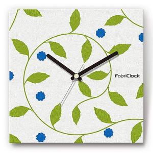 壁掛け時計 つる草 ファブリクロック ファブリック ウォールクロック 掛時計 壁時計 かけ時計 スイープ とけい 植物 葉っぱ｜shop-askm