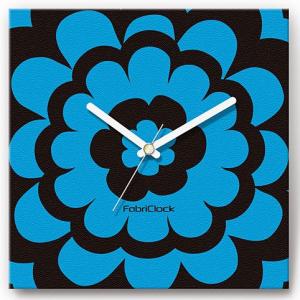 壁掛け時計 ブルーフラワー ファブリクロック ファブリック ウォールクロック 掛時計 壁時計 かけ時計 スイープ とけい 花 植物｜shop-askm