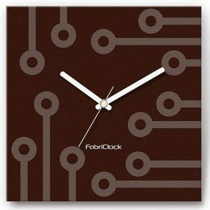 壁掛け時計 回路 ファブリクロック ファブリック ウォールクロック 掛時計 壁時計 かけ時計 スイープ とけい ブラウン 幾何学｜shop-askm