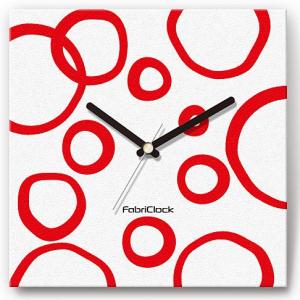 壁掛け時計 レッドリング ファブリクロック ファブリック ウォールクロック 掛時計 壁時計 かけ時計 スイープ とけい 丸 赤｜shop-askm