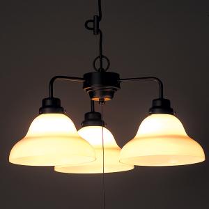 3灯ペンダント 乳白ガラスセード 大正ロマン アンティーク レトロ GLF
