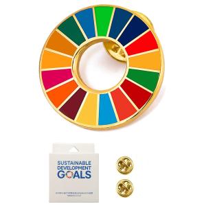 SDGs バッジ 国連正規品 七宝焼 高級ピンバッジ 2020オリンピック記念 国連 ピンバッチ 留め具付き 最新包装改良