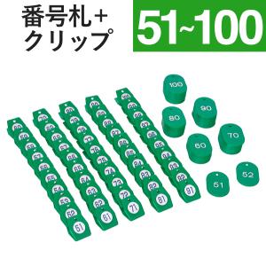 【51 100】番号札 クリップ  クローク札 親子札 スチロールクロークチケットA型 グリーン