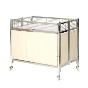 友屋 中折れ式ワゴン アイボリー W1200 販売台 ワゴン 陳列台 商品台