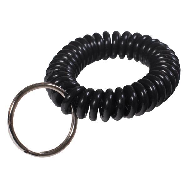 【ブラック】カールバンド コイル状 リストバンド 伸縮 ブレスレット ロッカー ジム スポーツクラブ...