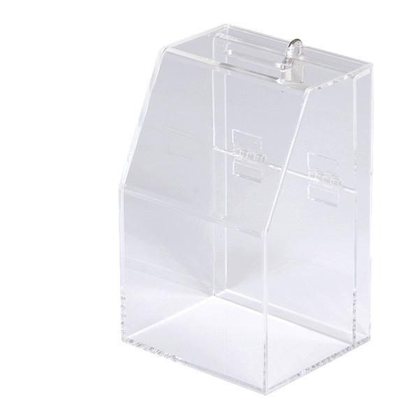 募金箱 鍵付き アクリル募金/提案箱（中） クリア｜鍵付き 募金箱 提案箱 応募箱  チャリティーボ...