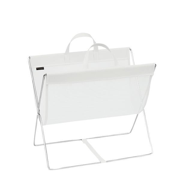 セルフワゴン 持手付 メッシュ×レザー調 ホワイト ナイロン スチール 耐荷重3kg 折りたたみ式 ...