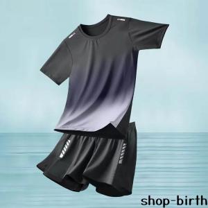 水着 メンズ 上下セット 半袖Tシャツ ハーフ...の詳細画像2
