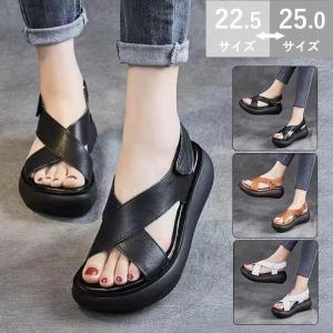 厚底サンダル レディース 軽量 ウェッジソール ミュールサンダル オープントゥ 脚長効果アウトドア おしゃれ カジュアル PU 美脚履きやすい 歩きやすい