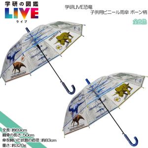 ☆学研LIVE恐竜☆雨傘☆子供用ビニール雨傘☆50cm☆ボーン柄