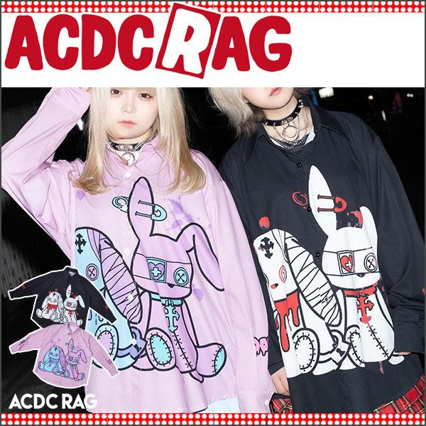 ACDC RAG エーシーディーシーラグ バニードールズ シャツ 長袖 パンク ロック V系 ファッ...