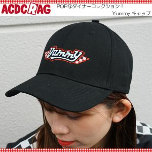 ACDC RAG エーシーディーシーラグ Yummy キャップ 帽子 原宿 原宿系 ファッション 病み 病みかわ 刺繍 ダーク ポップ デコラ ダイナー 派手 kh-001-128 ブラック｜shop-bloom