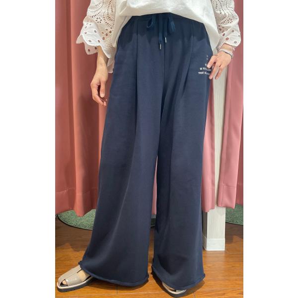 Blue Fronce ブルーフロンス ロゴ入り裏毛スウェットワイドパンツ