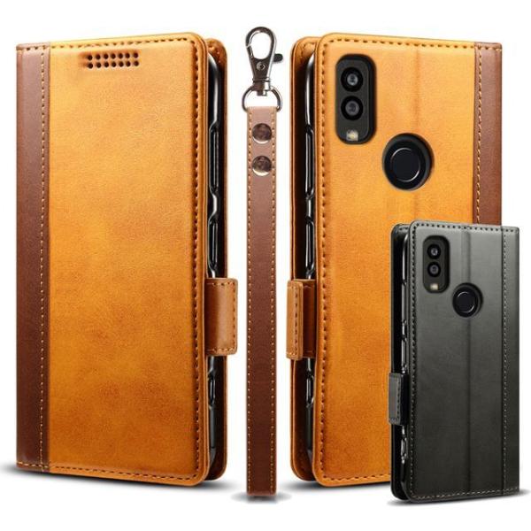 Android One S10/S9 レザーケース S10-KC/S9-KC 手帳型(ストラップ無し...
