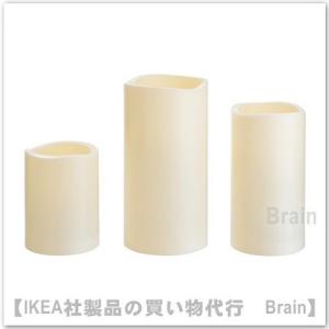 ＩＫＥＡ/イケア　GODAFTON　LEDブロックキャンドル電池式　室内/屋外用　3個セット　ナチュラル
