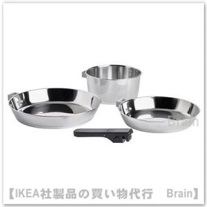 ＩＫＥＡ/イケア　SLATROCKA/スレトロッカ　調理器具キット 取り外し可能持ち手付き　ステンレ...