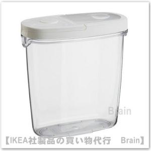 ＩＫＥＡ/イケア　IKEA 365+　乾燥食品用容器 ふた付き1.3L　透明/ホワイト（101.340.23）