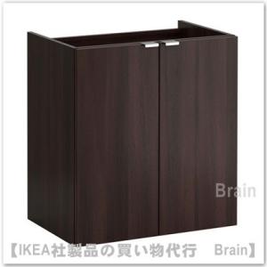 ＩＫＥＡ/イケア　LILLANGEN　洗面台キャビネット扉2枚　60×38×64cm　ブラックブラウン