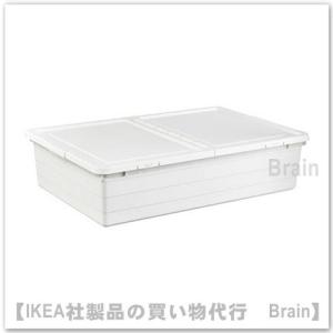 ＩＫＥＡ/イケア　SOCKERBIT　収納ボックス ふた付き50x77x19 cm　ホワイト（104.115.34）｜shop-brain